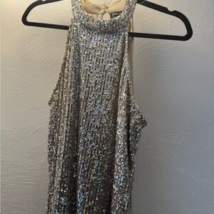 Cable & Gauge Silver Sequin Top